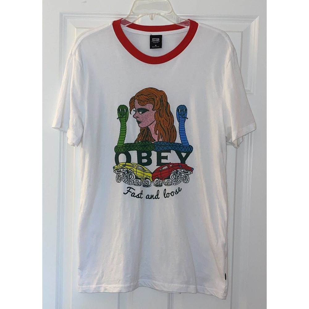 Obey Quality Dissent Shirt Mens MED Short Sleeve 100% Cotton Fast & Loose READ